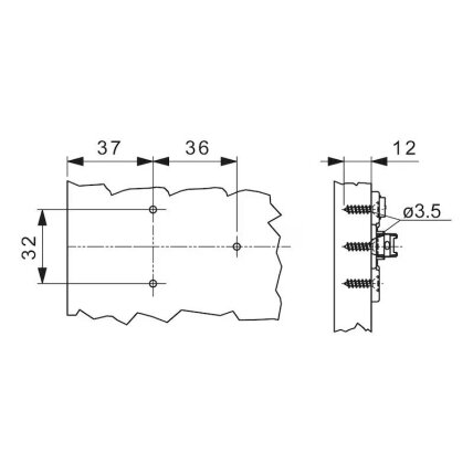 2D cross mounting plate, 2-point fixing 1