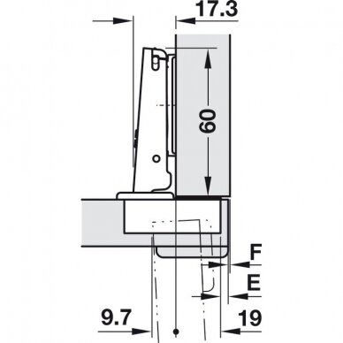 94° hinge Duomatic for thickened doors, unsprung 2