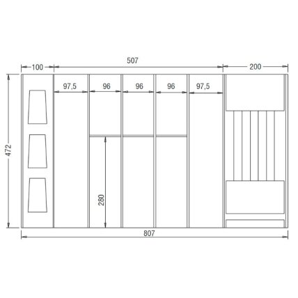 Wooden cutlery trays RIMA LINE 17