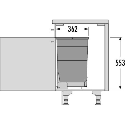 Tilting waste bin KippBox 35 2