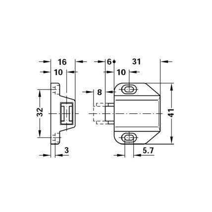 Magnetic pressure catch 1