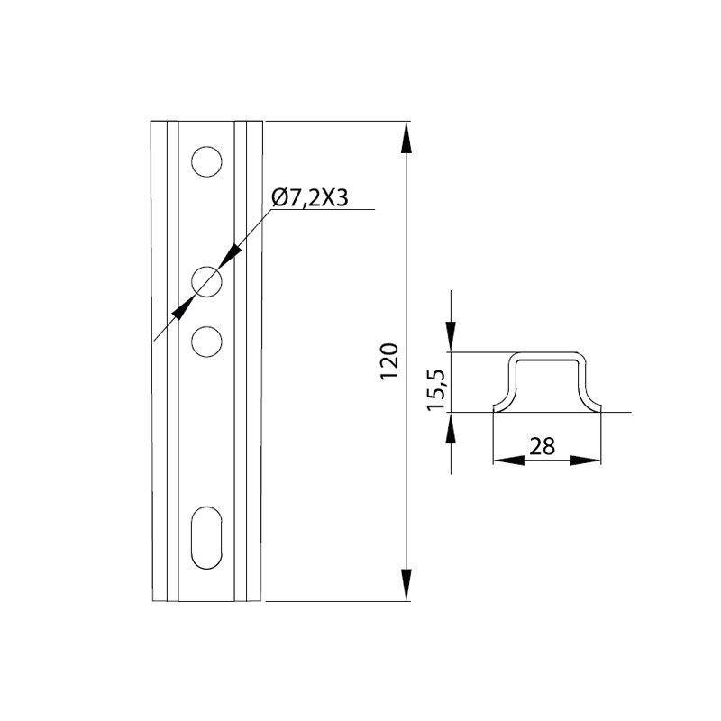 Sliding hinge (12 cm) 3 Sliding hinge (12 cm) 3