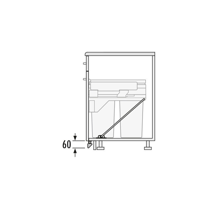 Foot pedal for mechanical door-opening for Hailo recycling-system 2 Foot pedal for mechanical door-opening for Hailo recycling-system 2