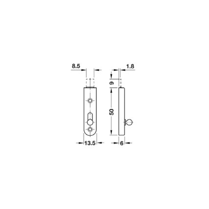 Furniture bolt with straight slide 1