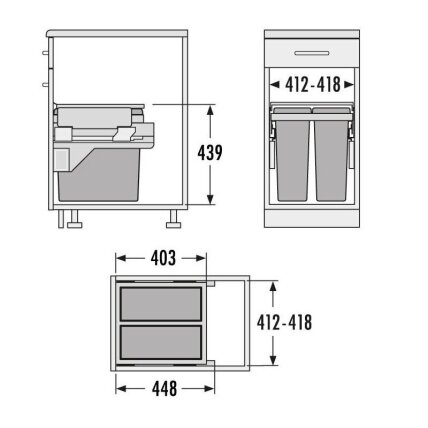 Waste bin Cargo S 450 19/19 2