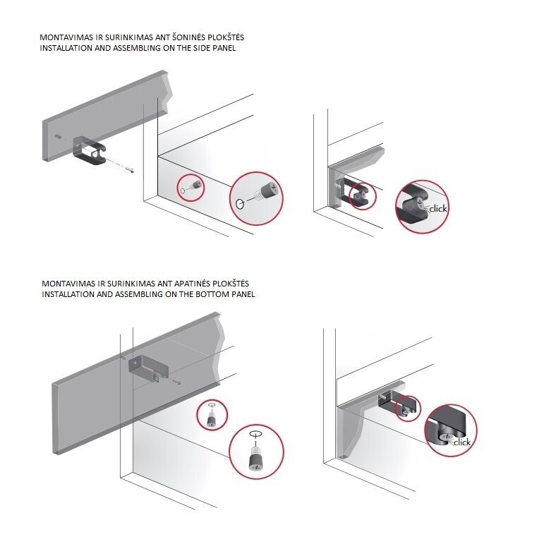 Plinth support with a threaded finger 2 Plinth support with a threaded finger 2