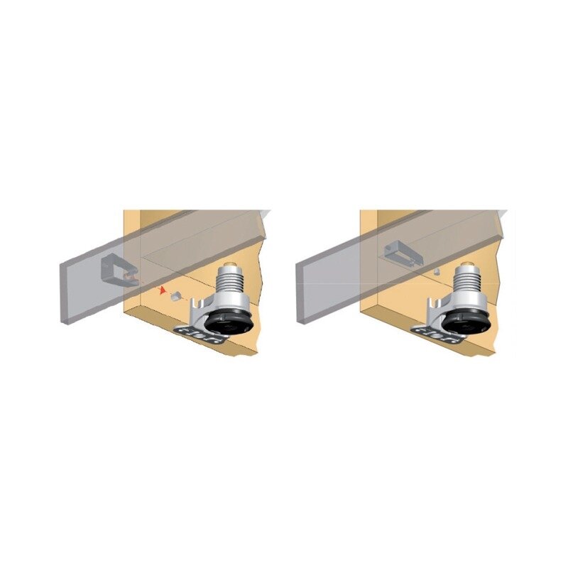 Plinth support with a threaded finger 4