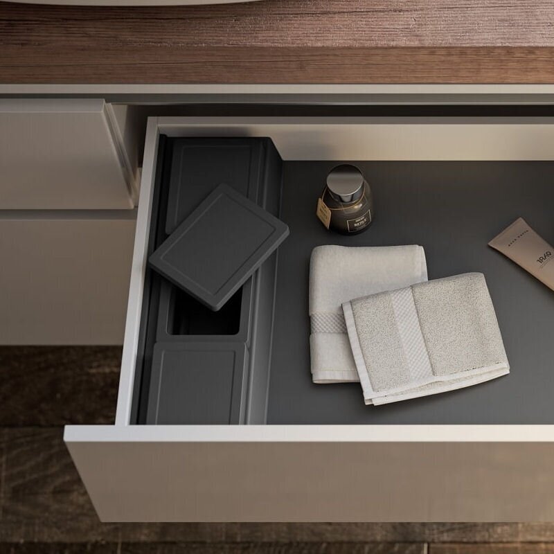 Accessory tray with 4 boxes for bathroom cabinet Accessory tray with 4 boxes for bathroom cabinet