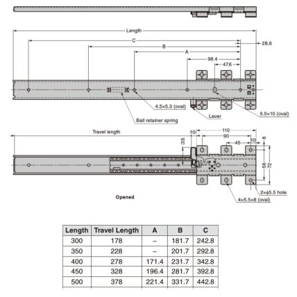 Undermount drawer slides for showcases 5 Undermount drawer slides for showcases 5