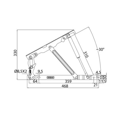 Set of gas spring bed lift up mechanisms with fixation 3