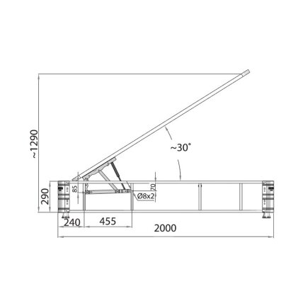 Set of gas spring bed lift up mechanisms with fixation 4 Set of gas spring bed lift up mechanisms with fixation 4