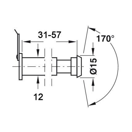 Wizjer drzwiowy 31 - 57 mm Ø12 1 Wizjer drzwiowy 31 - 57 mm Ø12 1