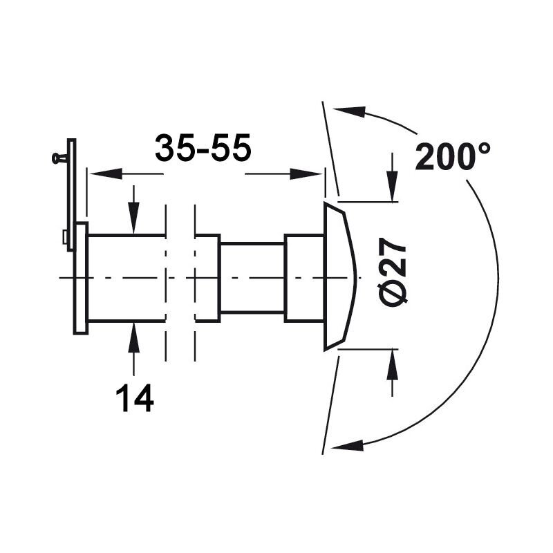 Uksesilm 35-55mm Ø14 1