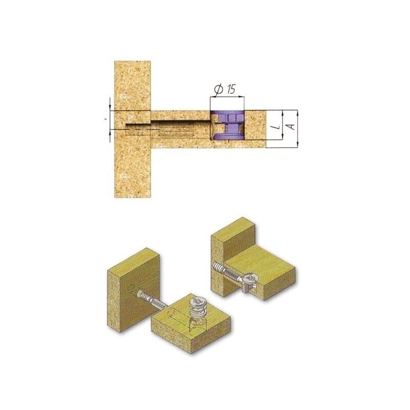Ekscentrs Minifix, Ø - 12 mm 2