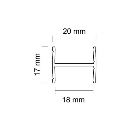 H shape profile for 18 mm systems 1 H shape profile for 18 mm systems 1