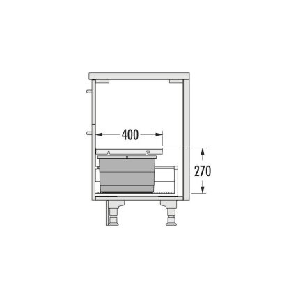 Waste bin Allegro 220, H-270mm, 3 or 4 bins 5