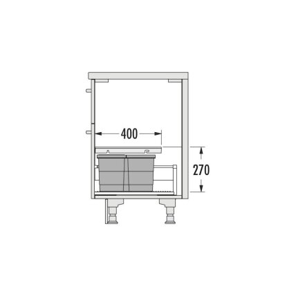 Waste bin Allegro 220, H-270mm, 3 or 4 bins 8
