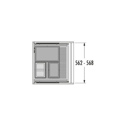 Waste bin Allegro 295, H-345mm, 3 or 4 bins 5