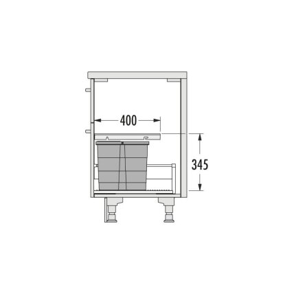 Waste bin Allegro 295, H-345mm, 3 or 4 bins 6