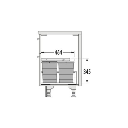Waste bin Allegro 295, H-345mm, 3 or 4 bins 9