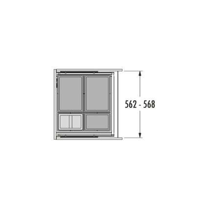 Waste bin Allegro 295, H-345mm, 3 or 4 bins 8