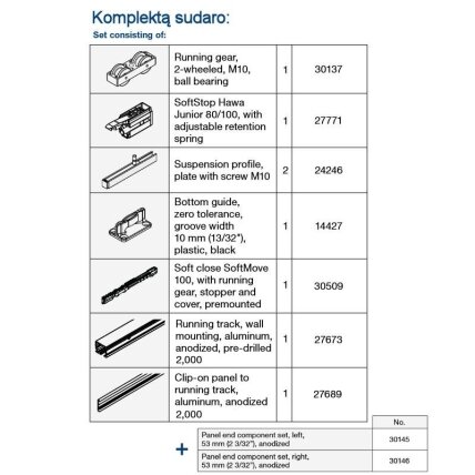 Комплект системы Hawa JUNIOR 100 B с рельсом, крепление к стене 5 Комплект системы Hawa JUNIOR 100 B с рельсом, крепление к стене 5