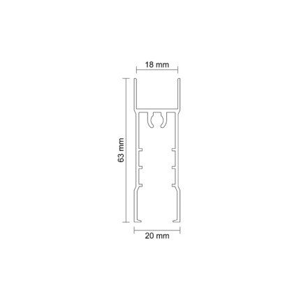 Horizontal upper profile for 16 mm and 18 mm systems 1