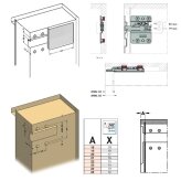 Set of recessed hangers 807RV for base cabinet