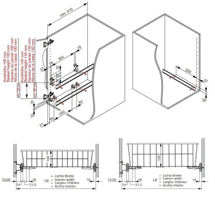 Pull-out inner basket - drawer KOBRA PLUS, width-adjustable 3 Pull-out inner basket - drawer KOBRA PLUS, width-adjustable 3