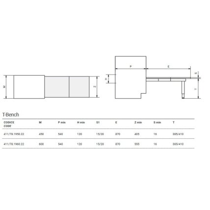 Выдвижная скамья "T-BENCH" 2 Выдвижная скамья "T-BENCH" 2