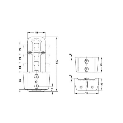 Bed connector for central-tie bar and slatted frame supports 1