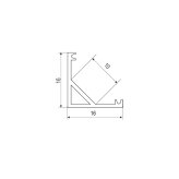 LED profile for corner installation 16x16