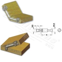 90° holding bolt Minifix, M6 90° holding bolt Minifix, M6