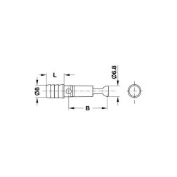 Mitre joint connector Minifix with polyamide sleeve Mitre joint connector Minifix with polyamide sleeve