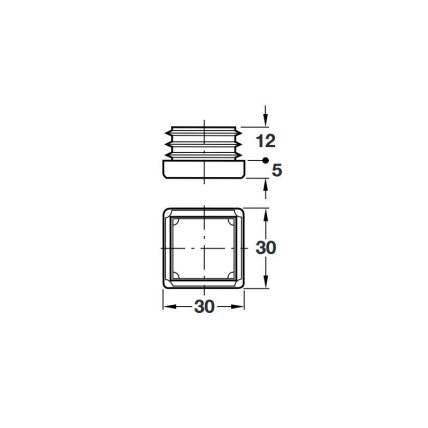 Square plug press fit into square tubes, 1.5-2 mm gauge 1