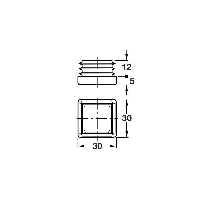Square plug press fit into square tubes, 1.5-2 mm gauge 1 Square plug press fit into square tubes, 1.5-2 mm gauge 1