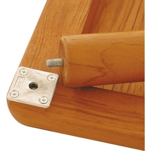 Quadrangular plate with bushing for table leg fastening 1 Quadrangular plate with bushing for table leg fastening 1