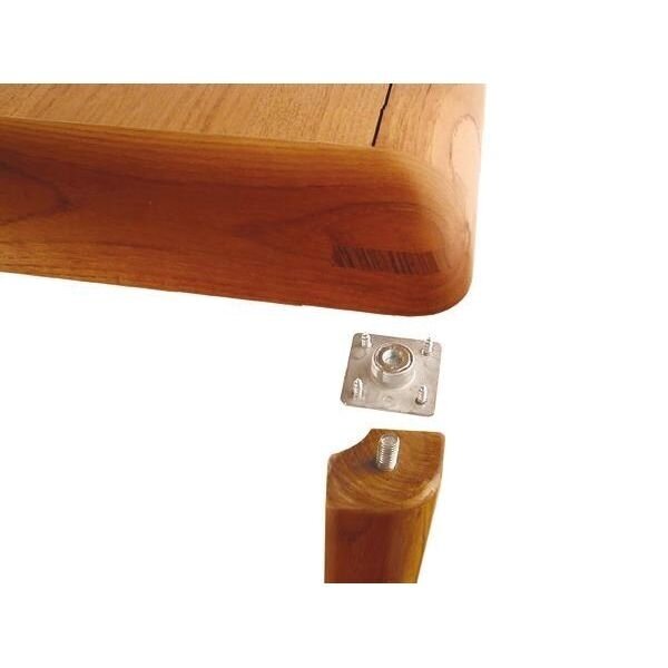 Quadrangular plate with bushing for table leg fastening 2 Quadrangular plate with bushing for table leg fastening 2