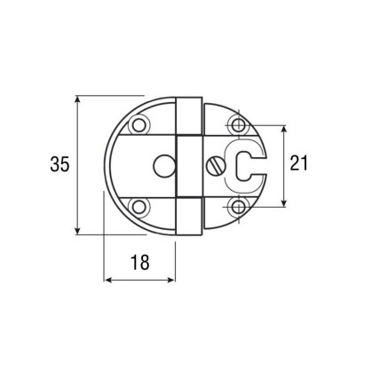 Zawias do drzwi pełnych wpuszczanych o śr. 6 mm 1 Zawias do drzwi pełnych wpuszczanych o śr. 6 mm 1