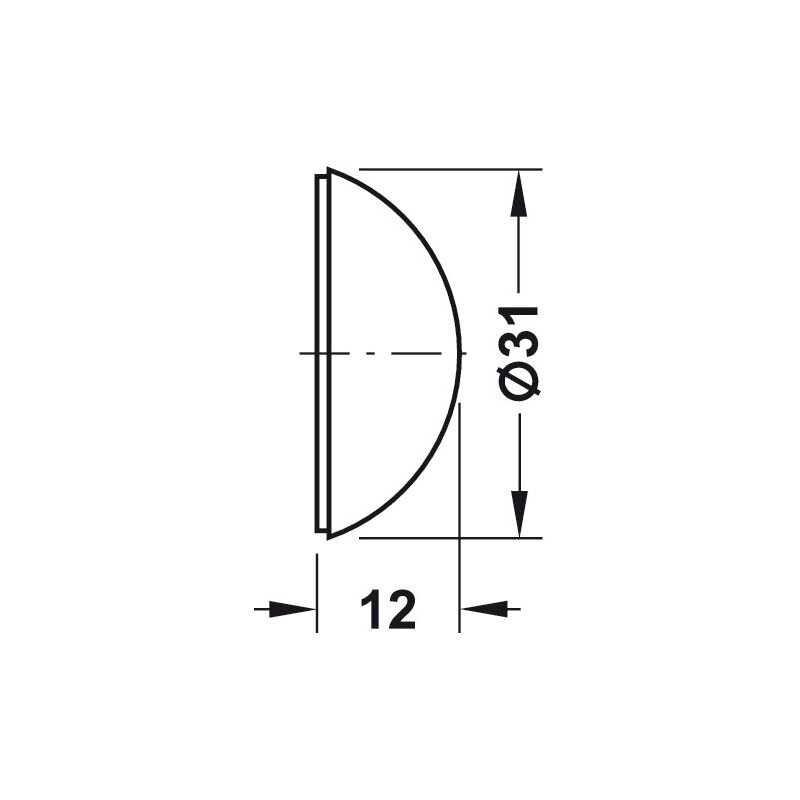 Wall mounted door stop, plastic, self-adhesive, 32 mm 1 Wall mounted door stop, plastic, self-adhesive, 32 mm 1