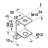 Supporting bracket, with M10 internal thread Supporting bracket, with M10 internal thread