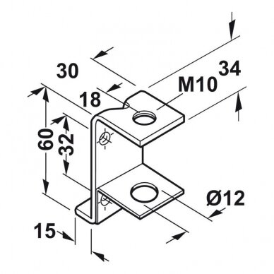 Supporting bracket, with M10 internal thread 1