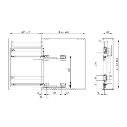 Izvelkams grozs ar pakaramo dvieļiem 150 mm 1 Izvelkams grozs ar pakaramo dvieļiem 150 mm 1