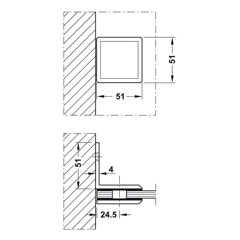 Laikiklis stiklui 90° 1 Laikiklis stiklui 90° 1