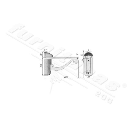 Lentynos laikiklis CM.6768/122XXX 1 Lentynos laikiklis CM.6768/122XXX 1