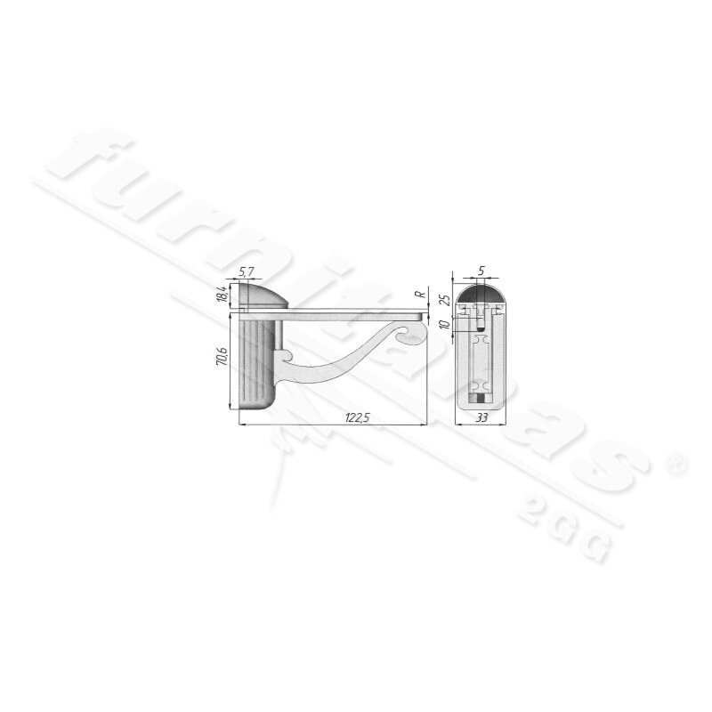 Lentynos laikiklis CM.6768/122XXX 1 Lentynos laikiklis CM.6768/122XXX 1