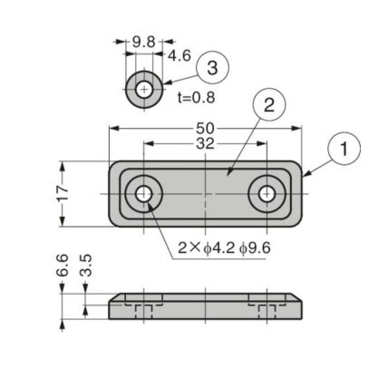 Sealed magnetic catch, 39.2 N 1