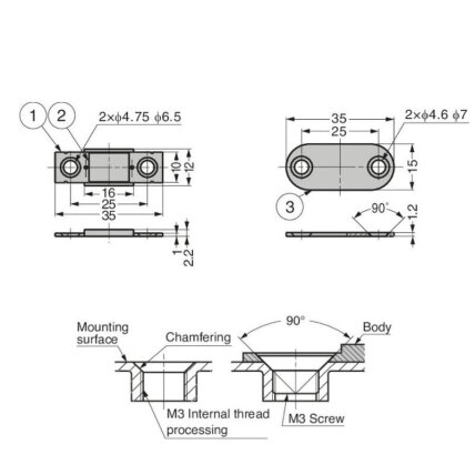 Magnetic catch with counterplate, ultra-thin, 26.5N 1 Magnetic catch with counterplate, ultra-thin, 26.5N 1