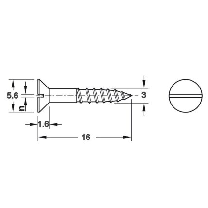 Wood screws, Countersunk head, flat blade DIN 97 1