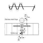 Stainless steel hinge for systems HAWA VARIOFOLD and CENTERFOLD